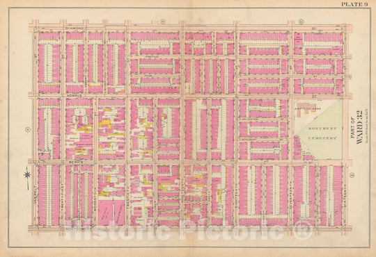 Historic Map : Philadelphia 1908 Plate 009 , Atlas 28th 32nd & 37th Wards of the City of Philadelphia , Vintage Wall Art