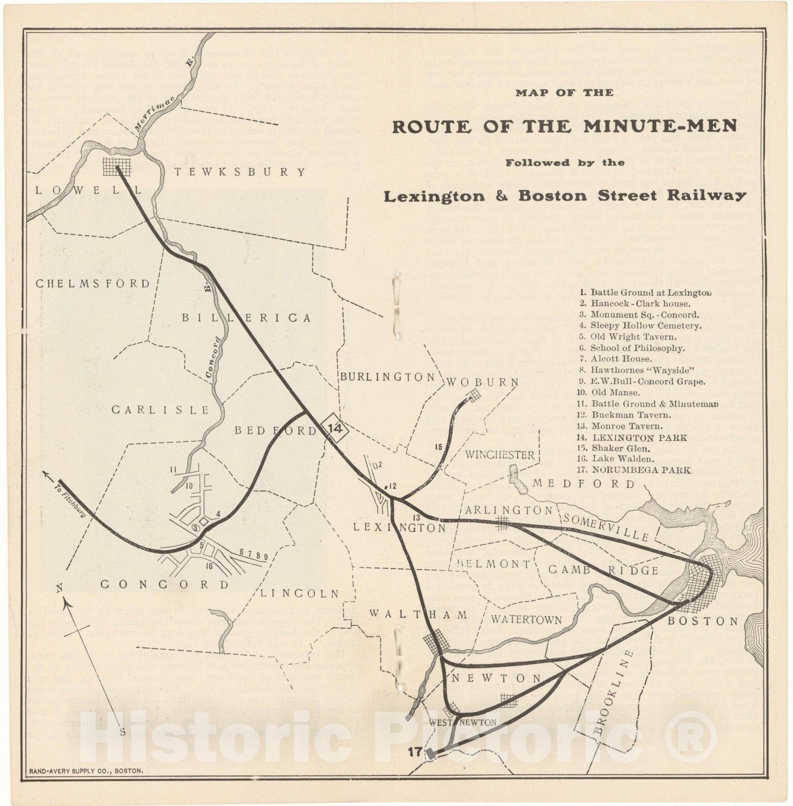 Historic Map : Middlesex & Boston Street Railway 1910 Transit Cartography , Vintage Wall Art