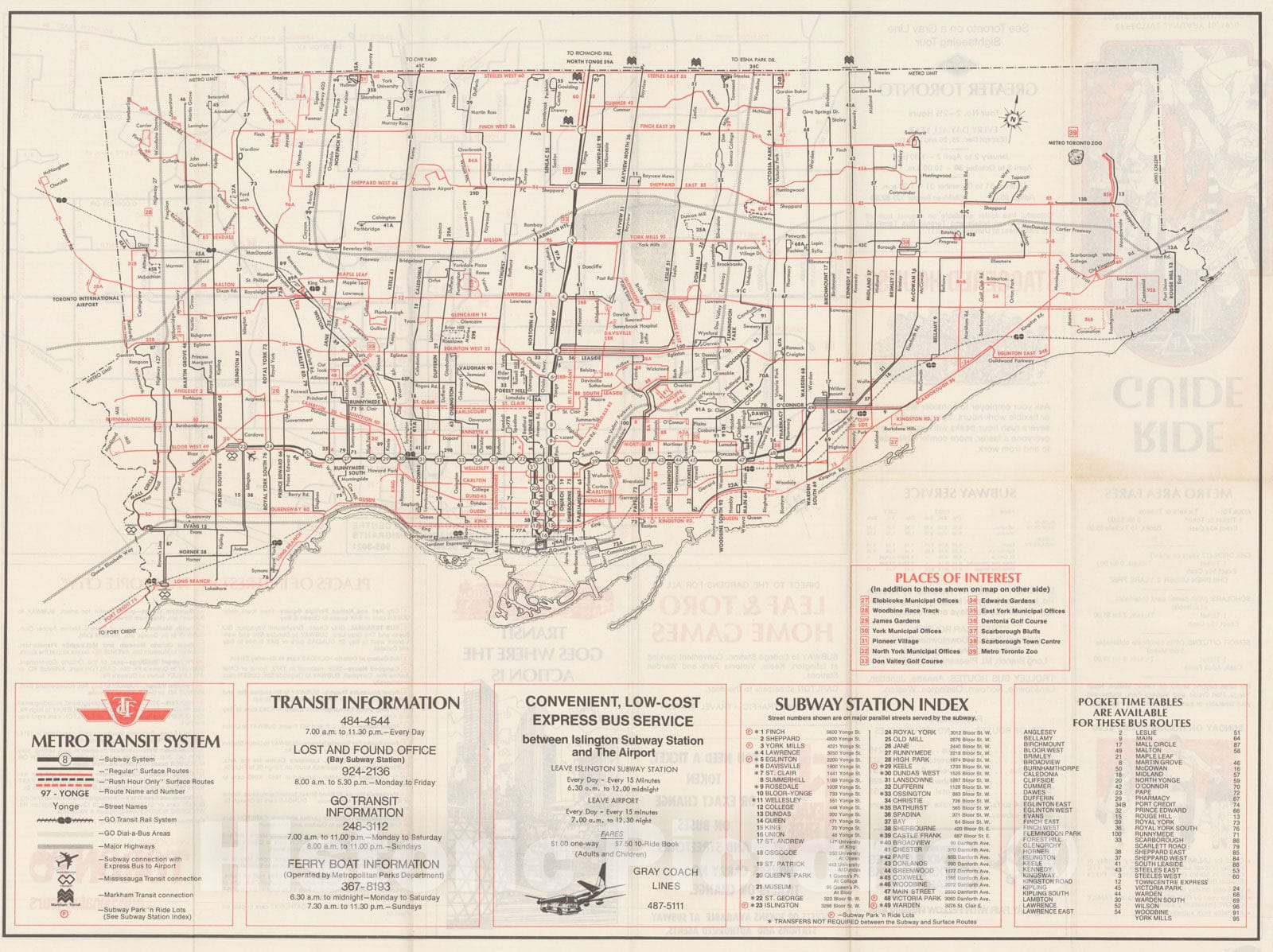 Historic Map : Toronto Transit Map 1976 Railroad Catography , Vintage Wall Art