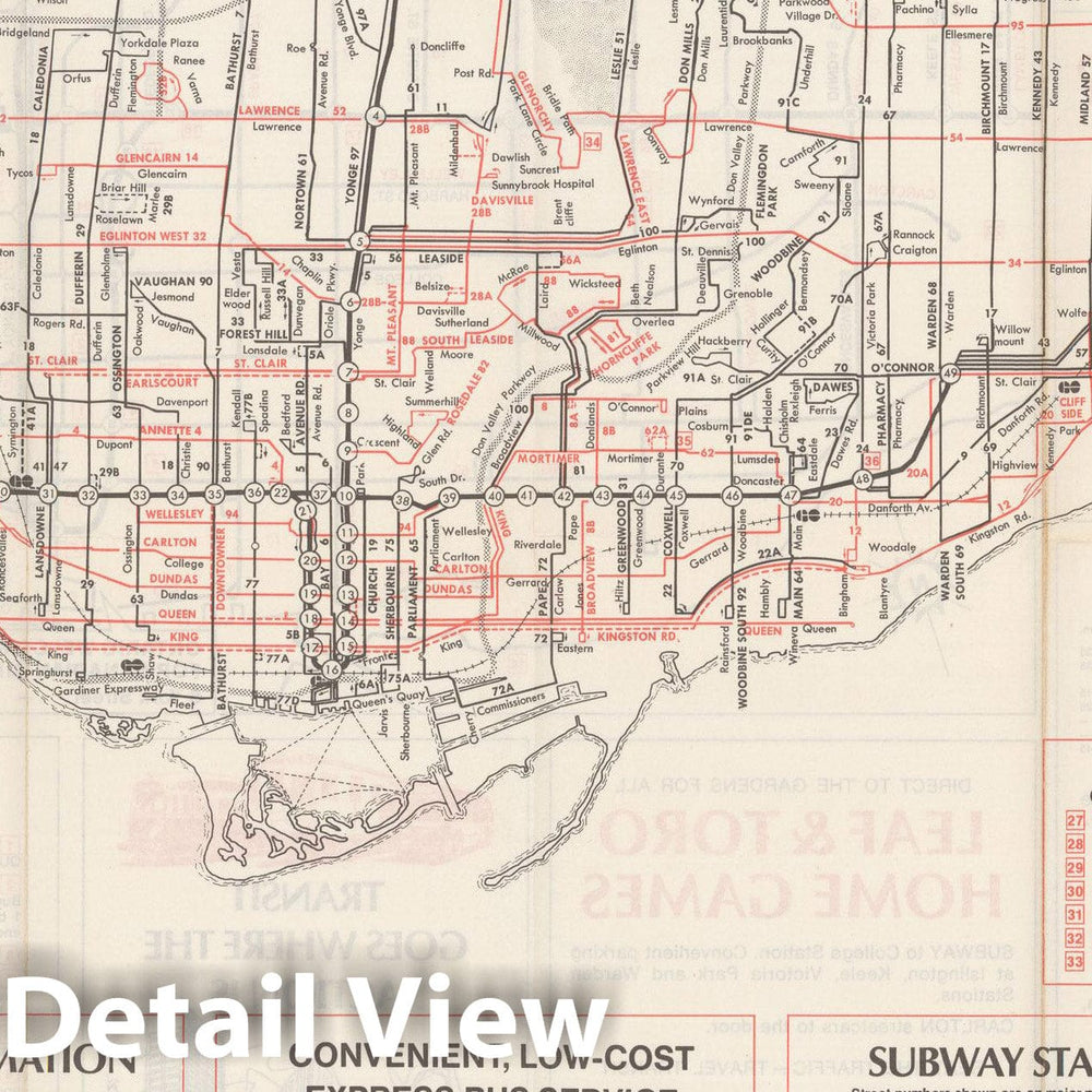 Historic Map : Toronto Transit Map 1976 Railroad Catography , Vintage Wall Art