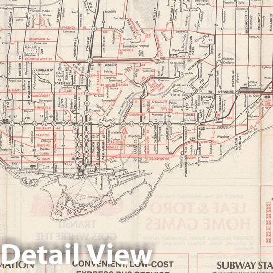 Historic Map : Toronto Transit Map 1976 Railroad Catography , Vintage Wall Art