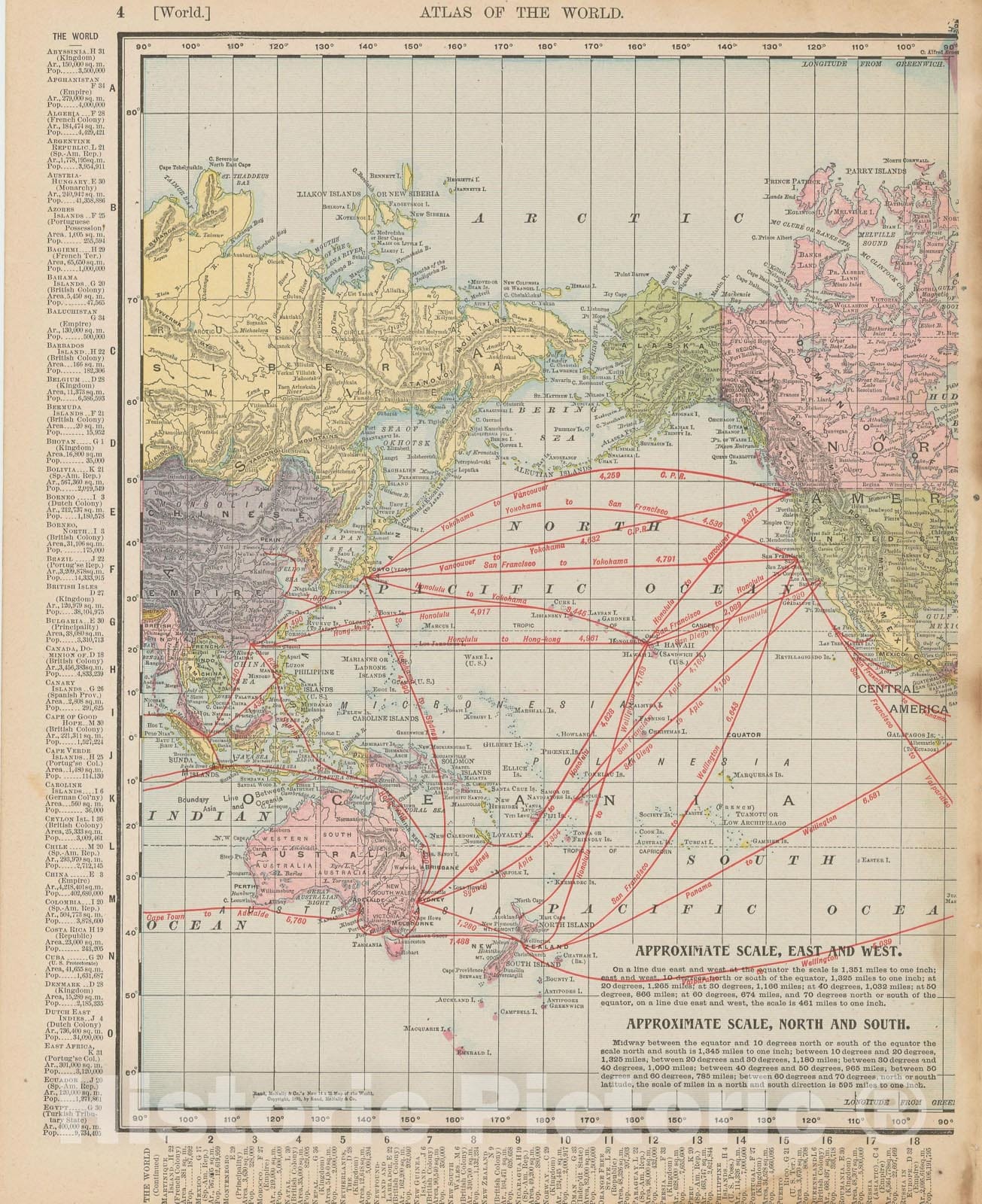 Historic Map : World Map 1900 , Universal Atlas World , Vintage Wall Art