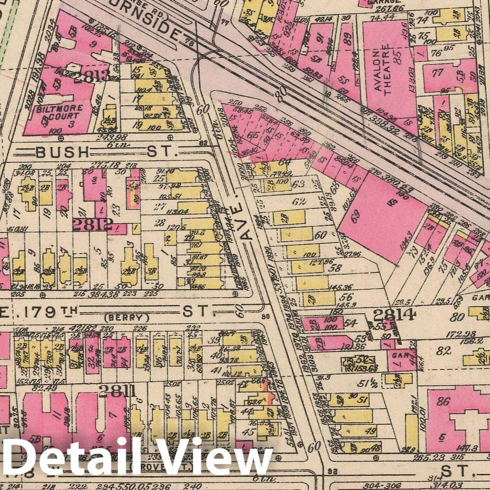 Historic Map : Borough of The Bronx, Sections 9-13, The Bronx 1928 Plate 104 , Vintage Wall Art