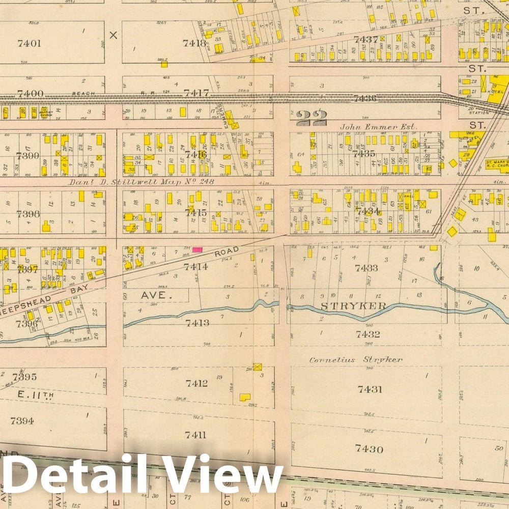 Historic Map : Vol. 2, Brooklyn 1907 Plate 027 , Atlas Borough of Brooklyn , Vintage Wall Art