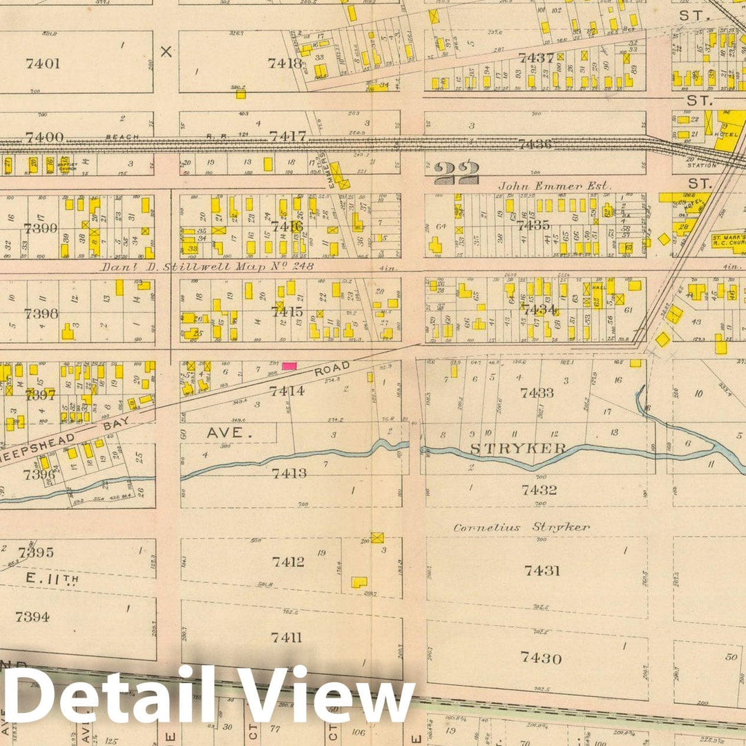 Historic Map : Vol. 2, Brooklyn 1907 Plate 027 , Atlas Borough of Brooklyn , Vintage Wall Art