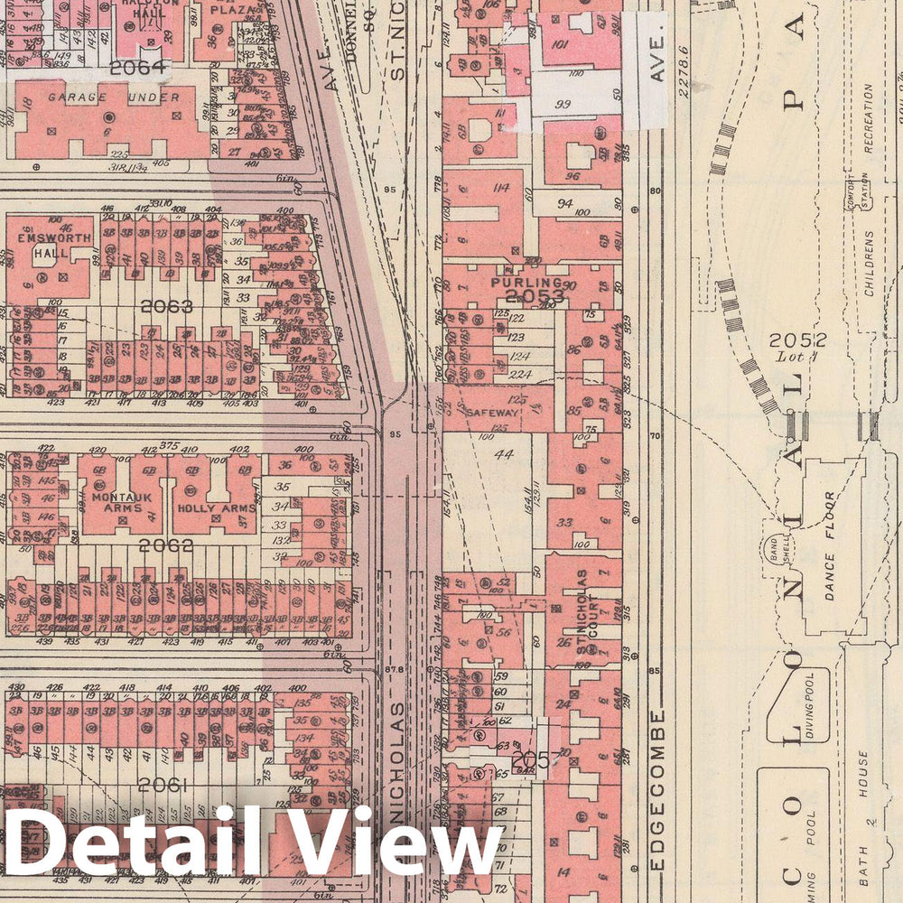 Historic Map : Manhattan Land Book 1955 - Updated Through Nov 7th, New York City 1975 Plate 158 , Vintage Wall Art