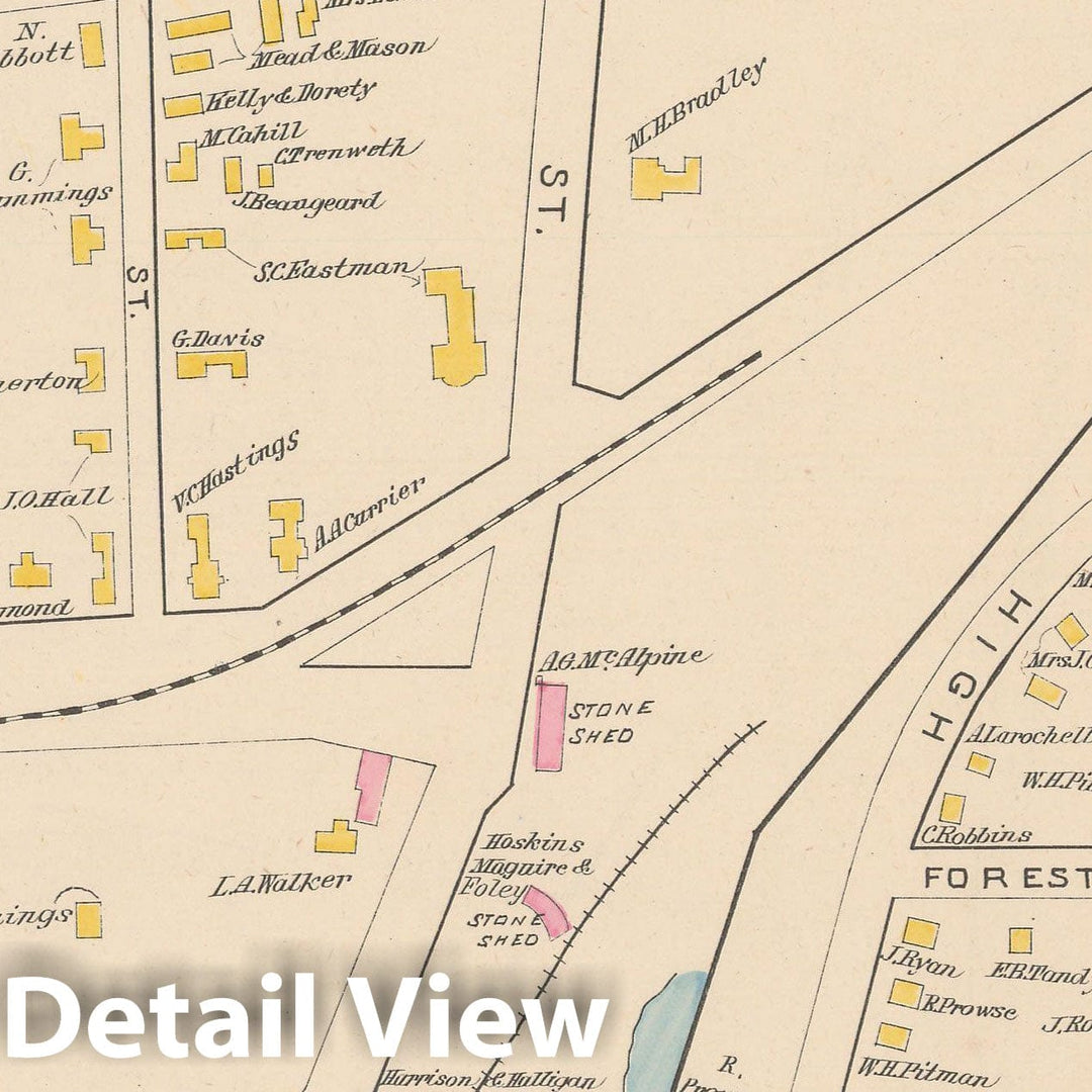 Historic Map : Concord 1892 , Town and City Atlas State of New Hampshire , Vintage Wall Art