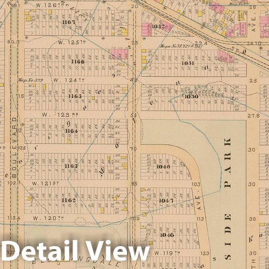 Historic Map : Manhattan & New York City 1885 Plate 028 , Robinson's Atlas City of New York , Vintage Wall Art