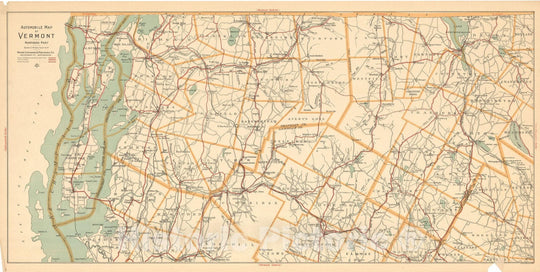 Historic Map : Vermont 1910 , Northeast U.S. State & City Maps , Vintage Wall Art