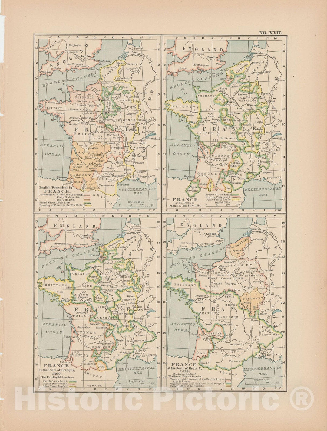 Historic Map : France 1897 , The Century Atlas World , Vintage Wall Art