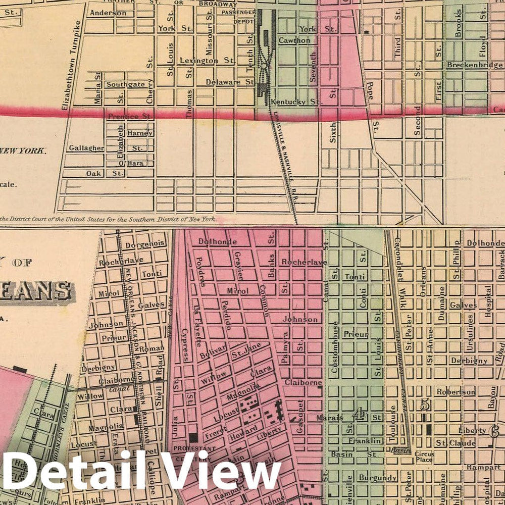 Historic Map : General Atlas (Of The World), Louisville & New Orleans 1857 , Vintage Wall Art