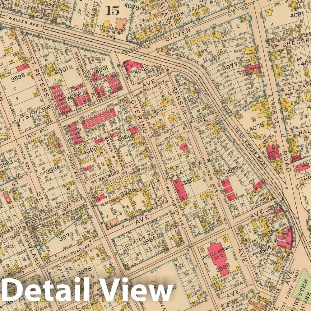 Historic Map : Atlas City of NY, Borough of The Bronx, Annexed District, The Bronx 1913 Plate 028 , Vintage Wall Art