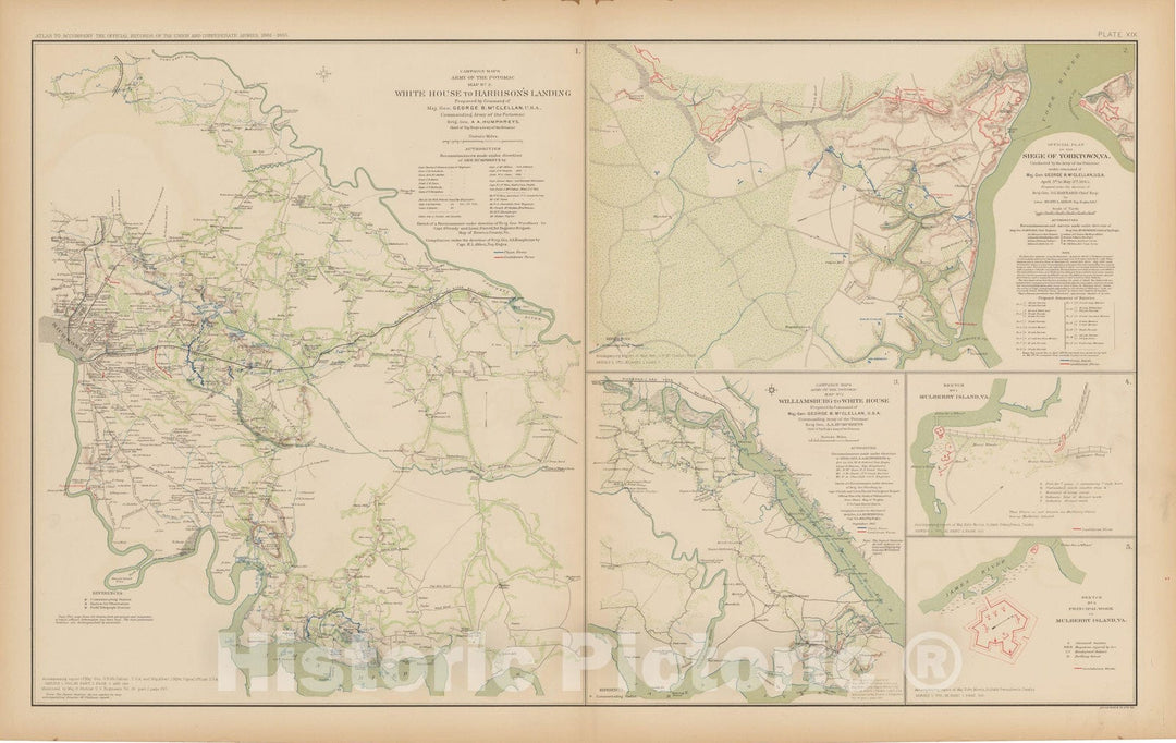 Historic Map : Civil War Atlas of the Union and Confederate Armies, Battles in Virginia 1895 , v3, Vintage Wall Art