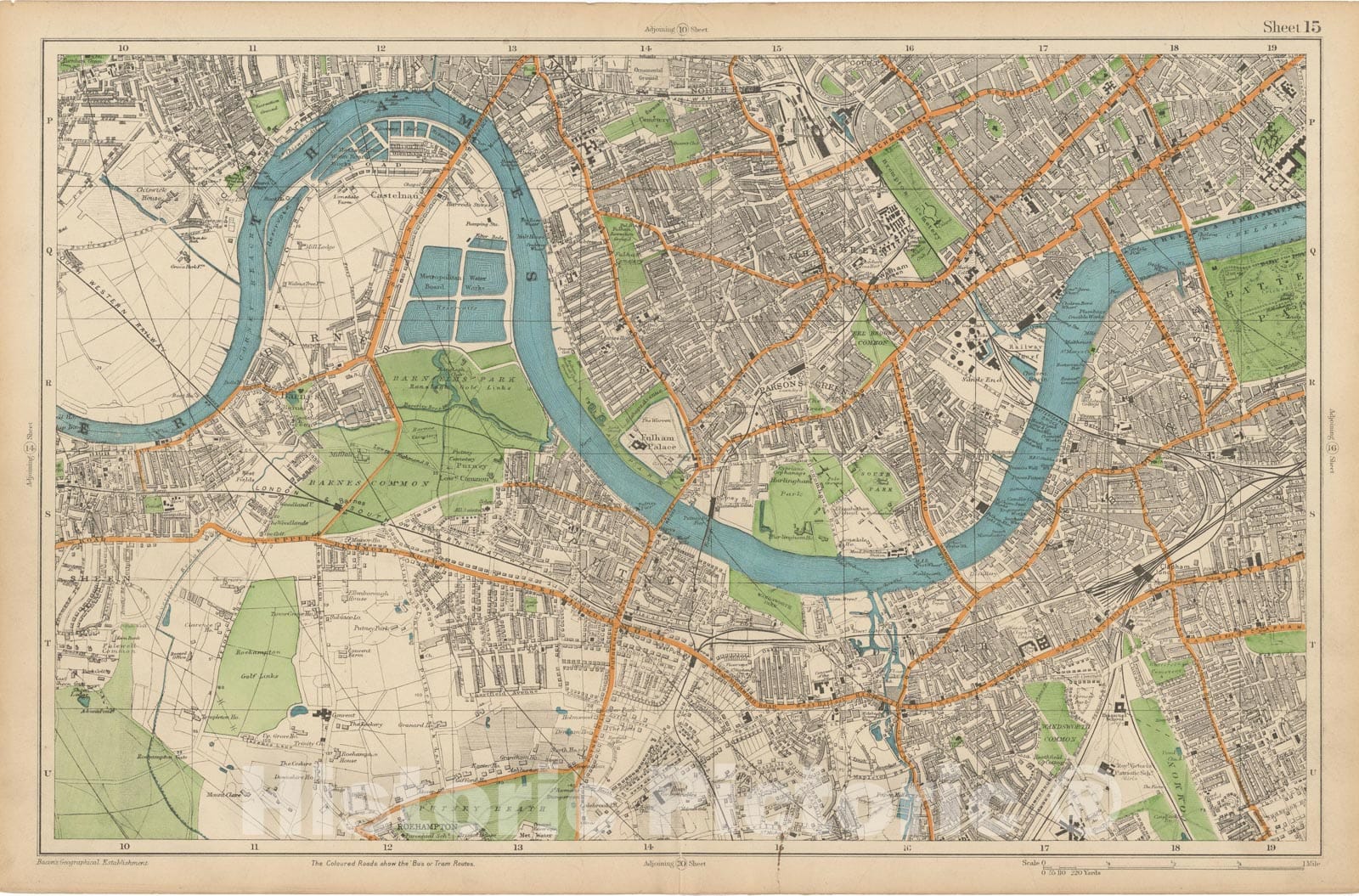 Historic Map : Europe, London 1910 Sheet 15 , Vintage Wall Art