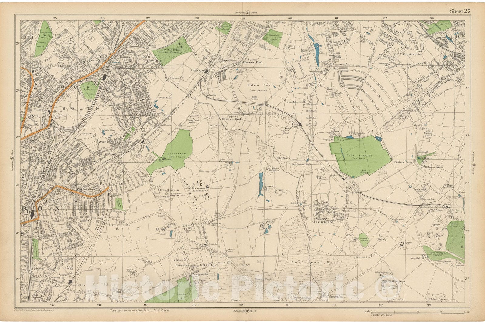 Historic Map : Europe, London 1910 Sheet 27 , Vintage Wall Art