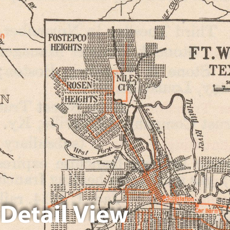 Historic Map : Northern Texas Electric 1914 , North American Electric Power and Traction Companies , Vintage Wall Art