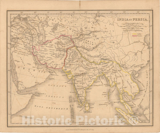 Historic Map : First Classical Atlas, Ancient India 1849 , Vintage Wall Art