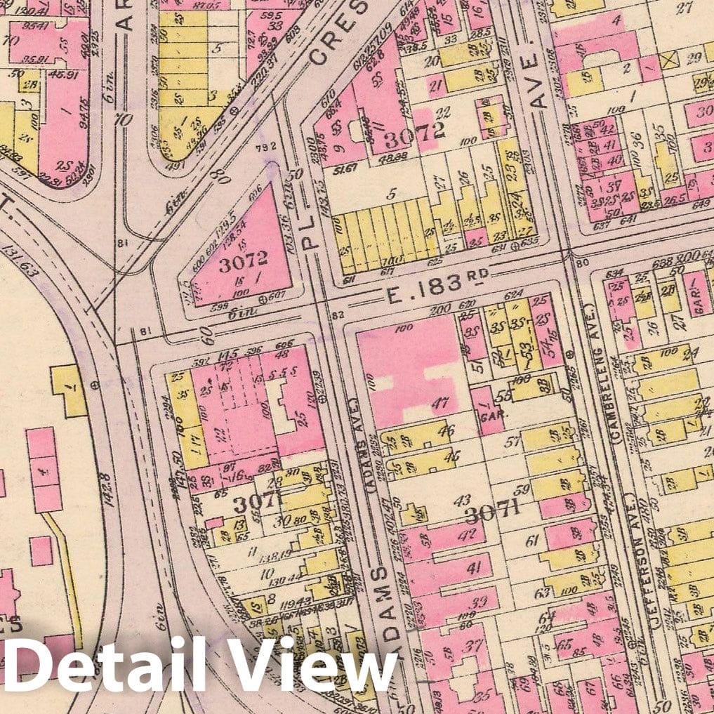 Historic Map : Borough of The Bronx, Sections 9-13, The Bronx 1928 Plate 120 , Vintage Wall Art