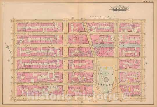 Historic Map : Atlas City of New York, Vol. 3; 16, Manhattan 1883 Plate 003 , Vintage Wall Art