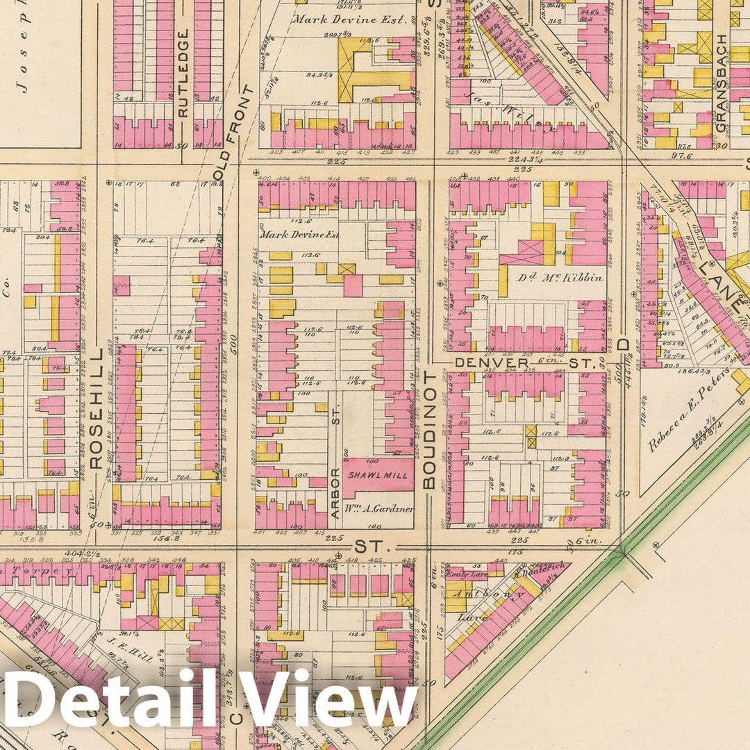 Historic Map : Atlas City of Philadelphia Volume 9 25th and 33rd Wards, Philadelphia 1891 Plate 003 , Vintage Wall Art