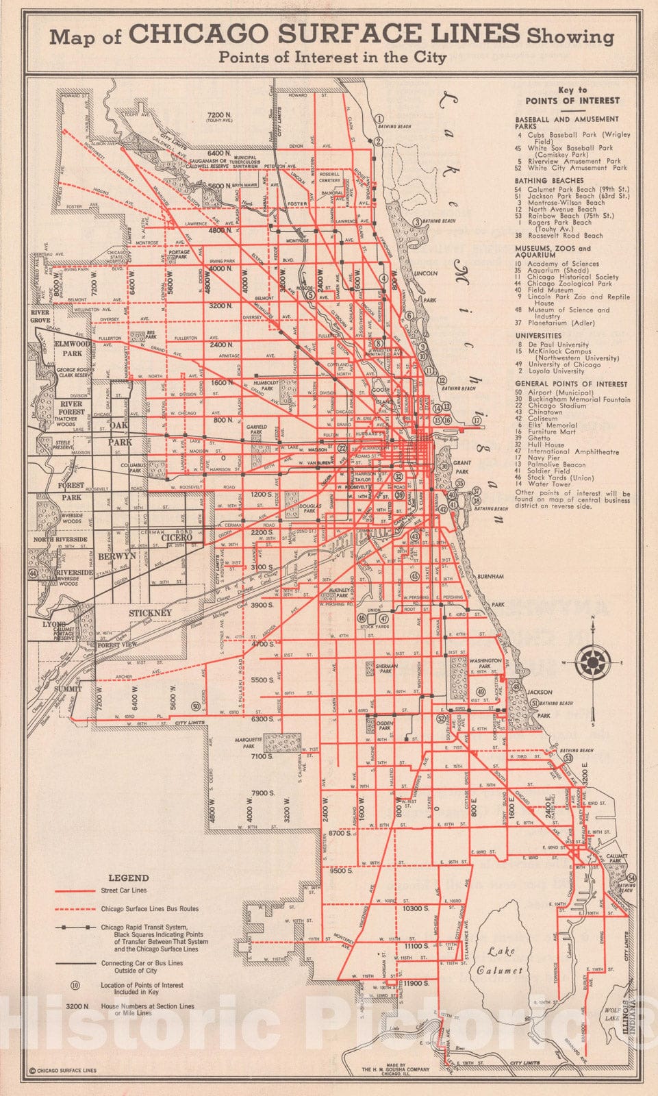 Historic Map : Chicago Transit Maps, Surface Lines Railroad Catography , Vintage Wall Art