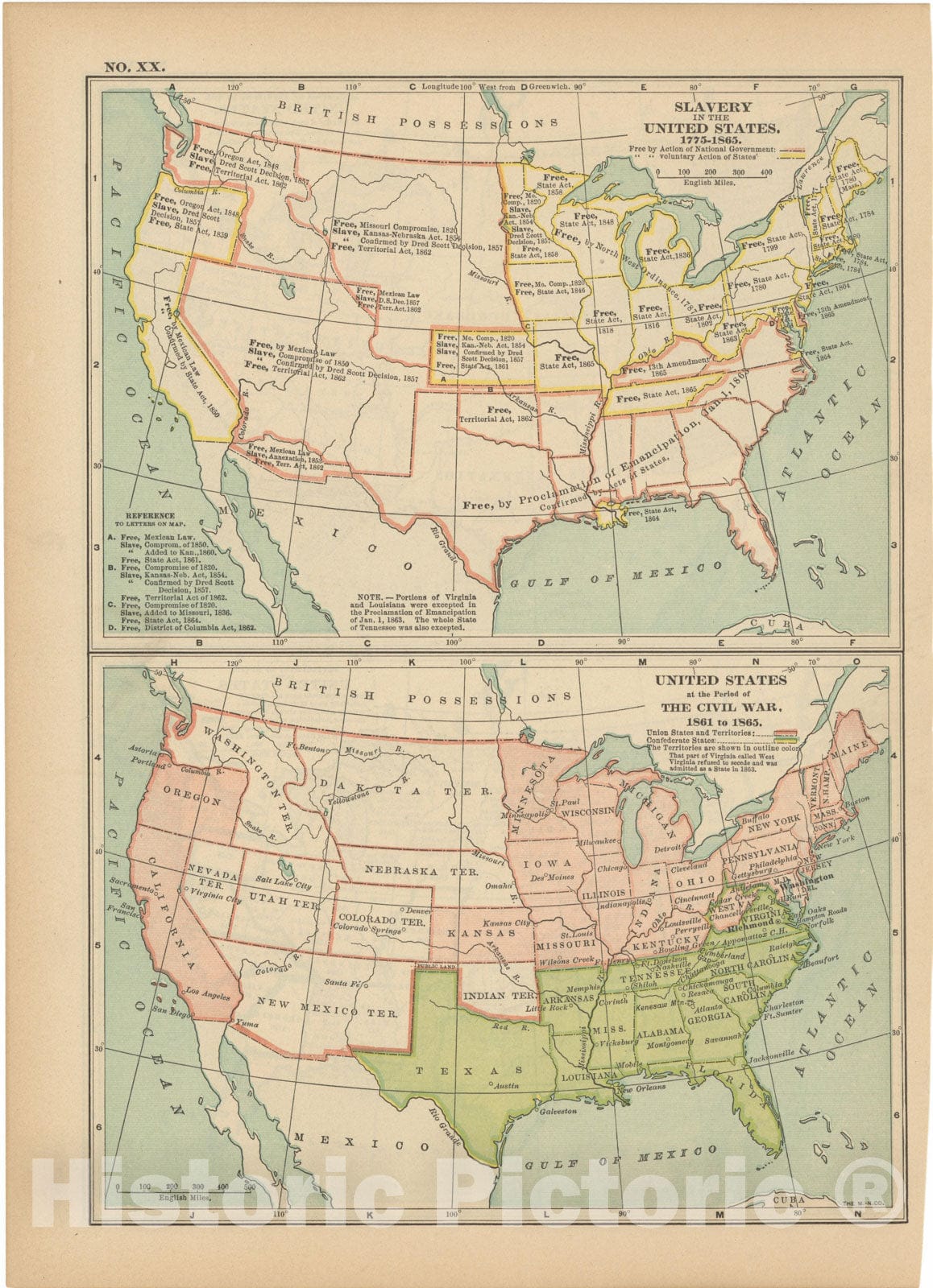 Historic Map : United States 1914 , Century Atlas of the World, v2, Vintage Wall Art