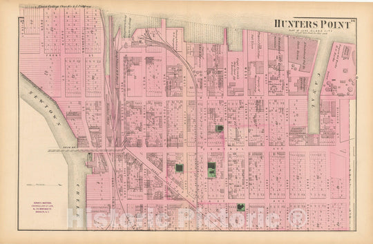 Historic Map : Atlas of Long Island, New York, Long Island City & Queens 1873 , Vintage Wall Art