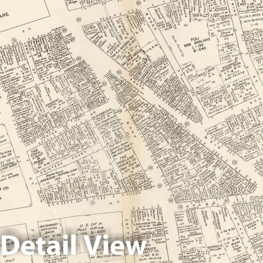 Historic Map : New England States Ed., Waterbury 1946 , Nirenstein's National Preferred Real Estate Locations of Business Properties , Vintage Wall Art