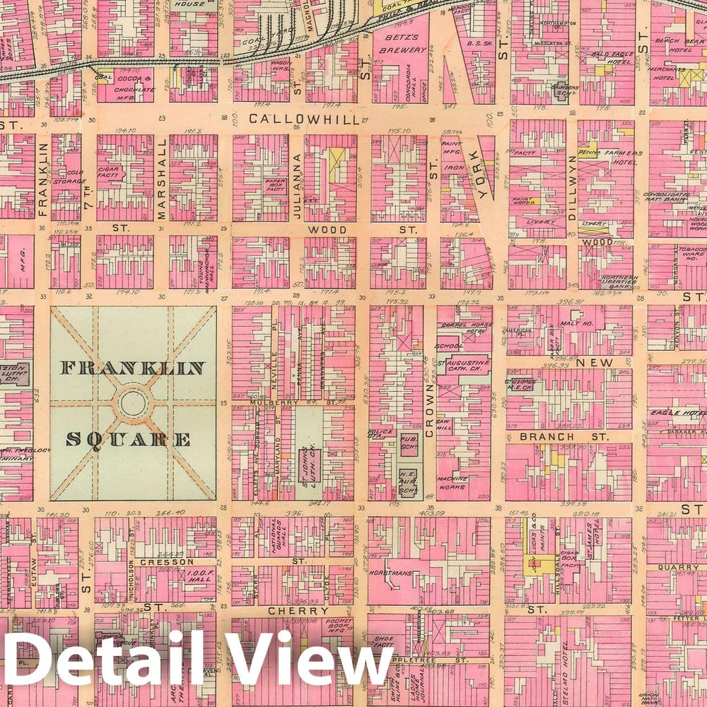 Historic Map : Baist's Property Atlas of Philadelphia, Philadelphia 1895 Plate 020 , Vintage Wall Art