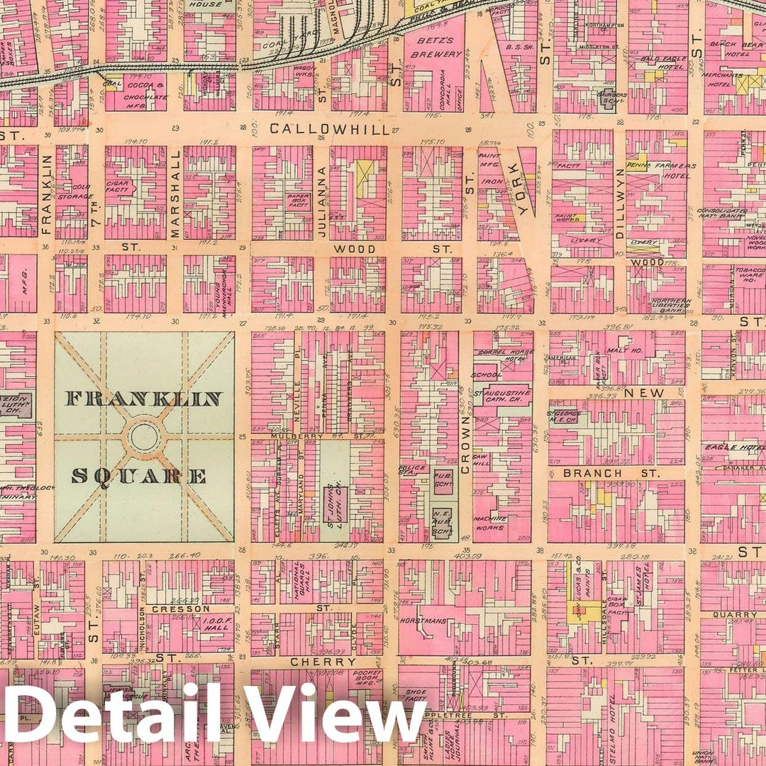 Historic Map : Baist's Property Atlas of Philadelphia, Philadelphia 1895 Plate 020 , Vintage Wall Art