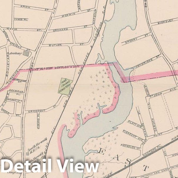 Historic Map : Norwalk & South Norwalk 1893 , Town and City Atlas State of Connecticut , Vintage Wall Art