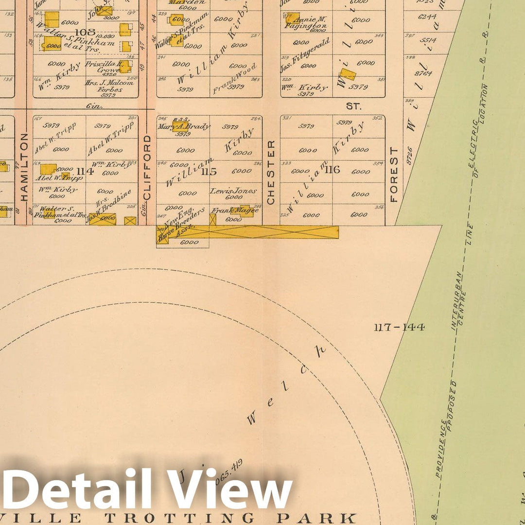 Historic Map : Atlas City of Boston Ward 26 Hyde Park, Hyde Park 1912 Plate 024 , Vintage Wall Art