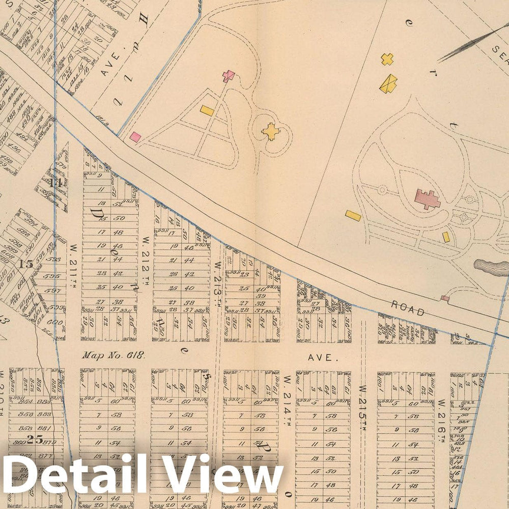 Historic Map : Atlas City of New York, Vol 2 ... 12th Ward, 2nd Ed., Manhattan 1884 Plate 035 , Vintage Wall Art