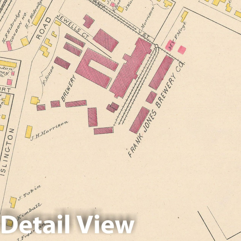 Historic Map : Portsmouth 1892 , Town and City Atlas State of New Hampshire , Vintage Wall Art