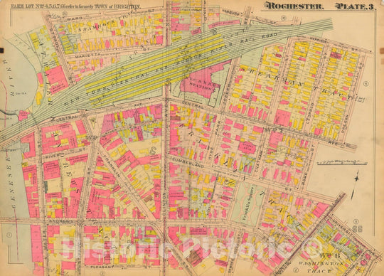 Historic Map : Atlas City of Rochester New York, Rochester 1910 Plate 003 , Vintage Wall Art