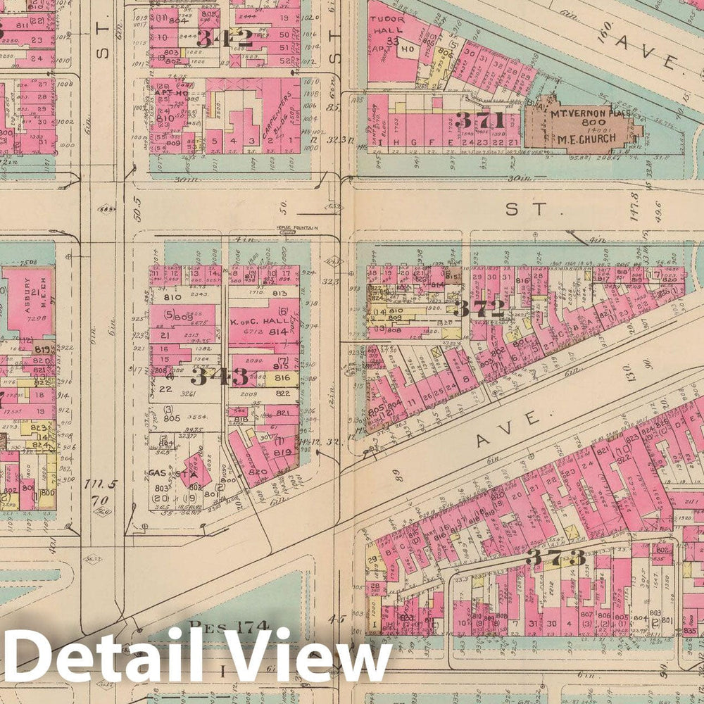 Historic Map : Atlas of Washington D.C. Volume 1 (Inner NW), Washington 1939 Plate 029 , Vintage Wall Art