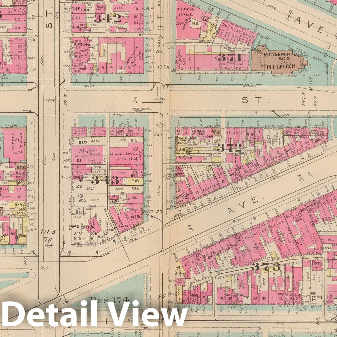 Historic Map : Atlas of Washington D.C. Volume 1 (Inner NW), Washington 1939 Plate 029 , Vintage Wall Art