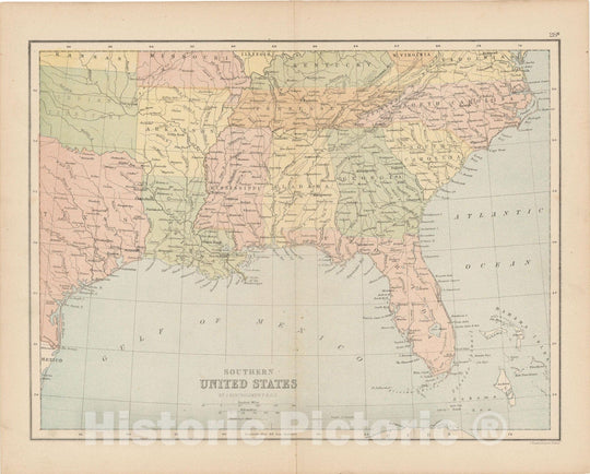 Historic Map : United States 1875 , Student Atlas of Modern Geography , Vintage Wall Art