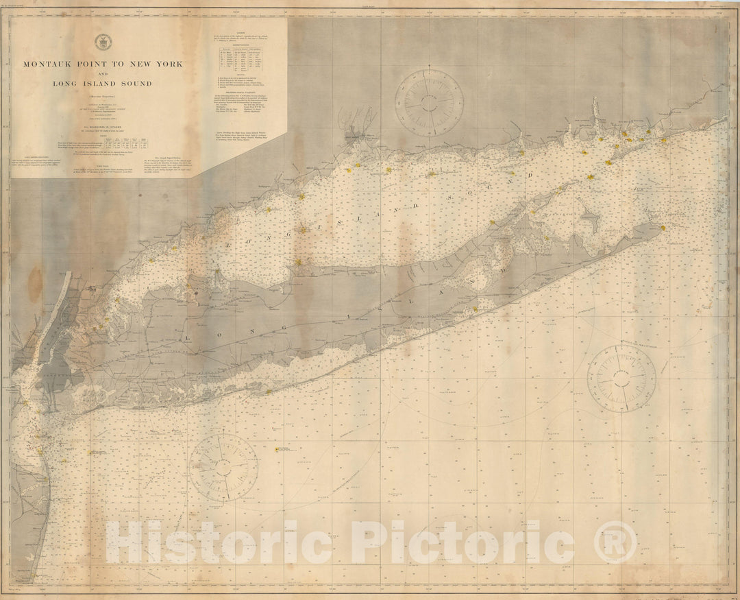 Historic Map : Long Island & New York City 1911 Topographic Map , Vintage Wall Art