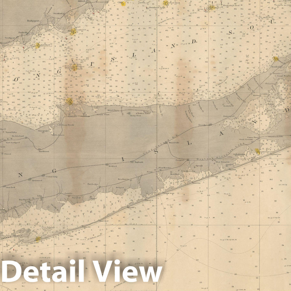 Historic Map : Long Island & New York City 1911 Topographic Map , Vintage Wall Art