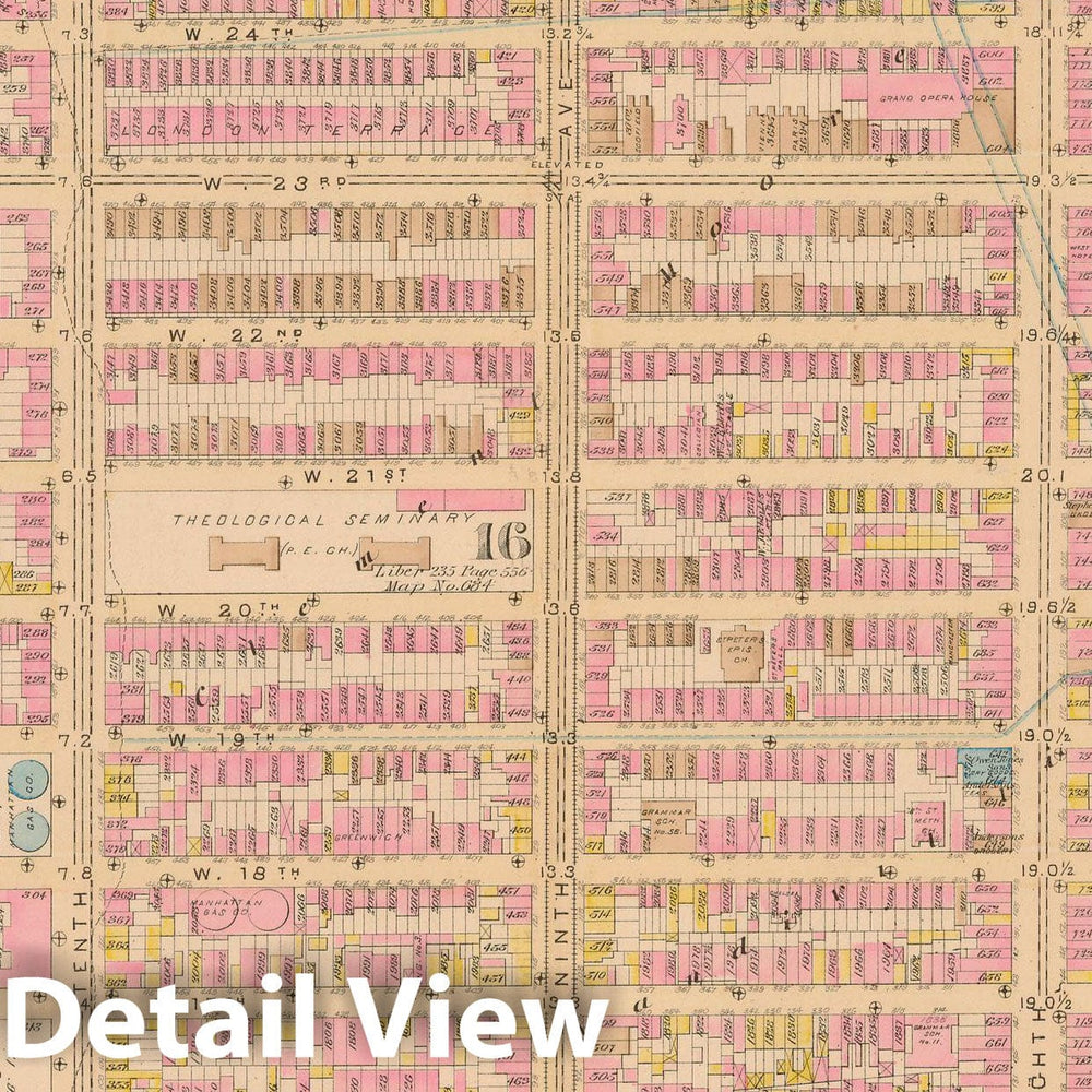 Historic Map : Manhattan & New York City 1885 Plate 011 , Robinson's Atlas City of New York , Vintage Wall Art