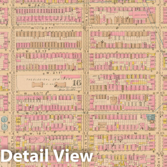 Historic Map : Manhattan & New York City 1885 Plate 011 , Robinson's Atlas City of New York , Vintage Wall Art