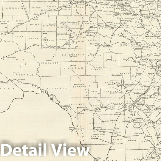 Historic Map : Texas 1925 , Vintage Wall Art