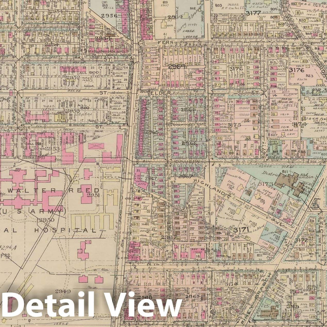 Historic Map : Atlas of Washington D.C. Volume 3 (Outer NW), Washington 1937 Plate 022 , Vintage Wall Art