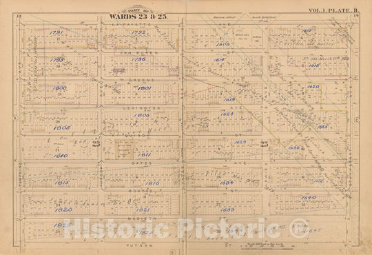 Historic Map : Atlas of Brooklyn Vol. 1, Brooklyn 1880 Plate B , Vintage Wall Art