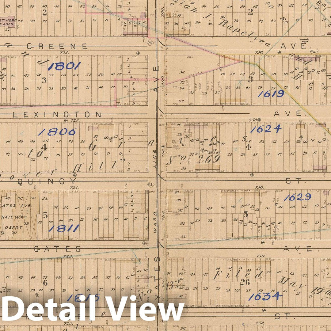 Historic Map : Atlas of Brooklyn Vol. 1, Brooklyn 1880 Plate B , Vintage Wall Art