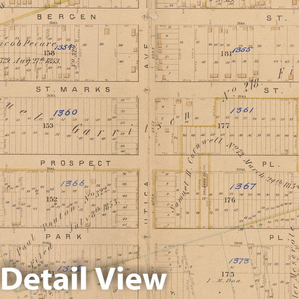 Historic Map : Atlas of Brooklyn Vol. 1, Brooklyn 1880 Plate P , Vintage Wall Art