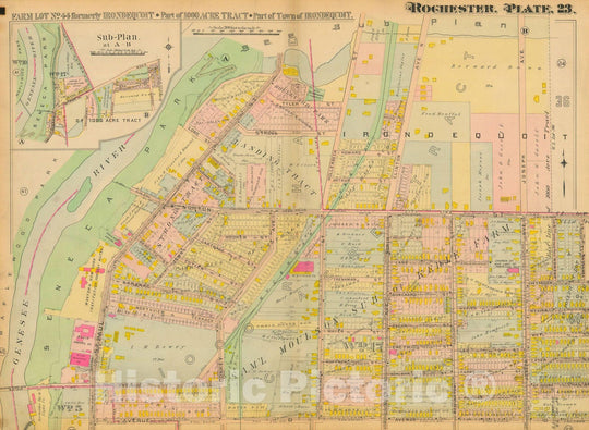 Historic Map : Atlas City of Rochester New York, Rochester 1910 Plate 023 , Vintage Wall Art