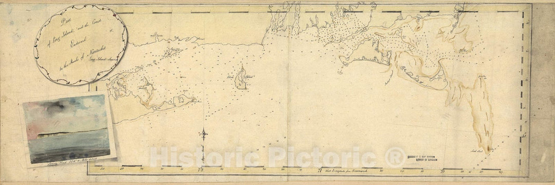 Historic Map : 18th Century Coastal Charts, Long Island to Cape Cod 1778 Topographic Map , Vintage Wall Art