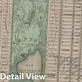 Historic Map : Manhattan & New York City 1868 , Vintage Wall Art